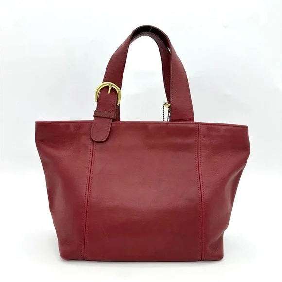 Coach Red Leather Tote Bag - Picture 3 of 10